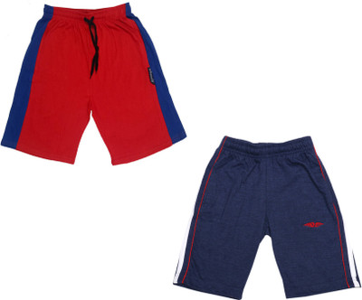KAVYA Short For Boys & Girls Casual Striped Pure Cotton(Multicolor, Pack of 2)