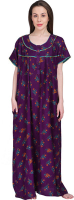 Girls and Moms Women Nighty(Purple)