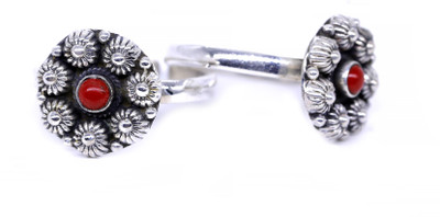 jsaj Silver Ruby 999 Silver Plated Toe Ring