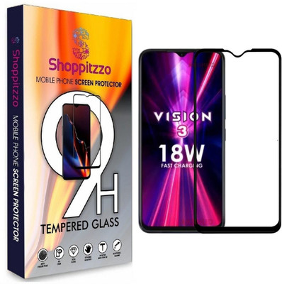 Shoppitzzo Edge To Edge Tempered Glass for Itel Vision 3/NeoShield Tempered Glass/Full Screen Coverage-Edge to Edge/9H(Pack of 1)
