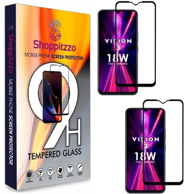 Shoppitzzo Edge To Edge Tempered Glass for Itel Vision 3/DuraGlass Tempered Glass/Full Screen Coverage-Edge to Edge/9H(Pack of 2)