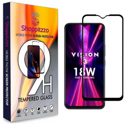 Shoppitzzo Edge To Edge Tempered Glass for Itel Vision 3/DuraGlass Tempered Glass/Full Screen Coverage-Edge to Edge/9H(Pack of 1)