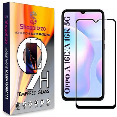 Shoppitzzo Edge To Edge Tempered Glass for Oppo A 16E/A 16K 5G/DuraGlass Tempered Glass/Full Screen Coverage-Edge to Edge/9H(Pack of 1)