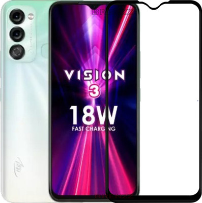 BRENZZ Edge To Edge Tempered Glass for Itel Vision 3(Pack of 1)
