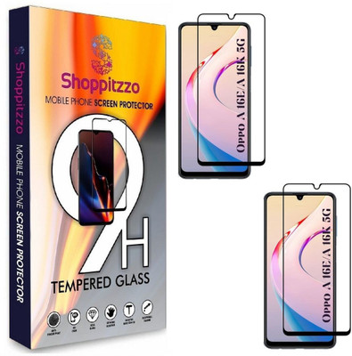 Shoppitzzo Edge To Edge Tempered Glass for Oppo A 16E/A 16K 5G/NeoShield Tempered Glass/Full Screen Coverage-Edge to Edge/9H(Pack of 2)