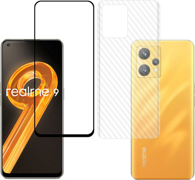 Vatsin Front and Back Tempered Glass for Realme 9, Realme 9 (Back Carbon Fiber)(Pack of 2)