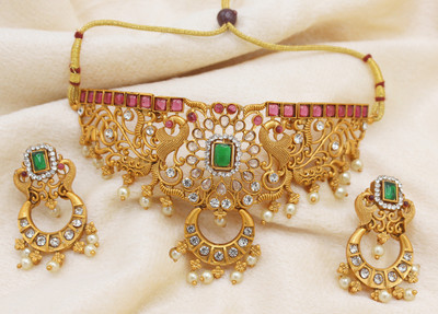 JANAVI Alloy Gold-plated Multicolor Jewellery Set(Pack of 1)