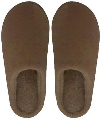 ILU Men Slipper for Men's Flip Flops Winter Slides Home Open Toe Non Slip Brown Slippers(Brown 10)