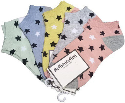 Sting Bee Women Printed Low Cut(Pack of 5)