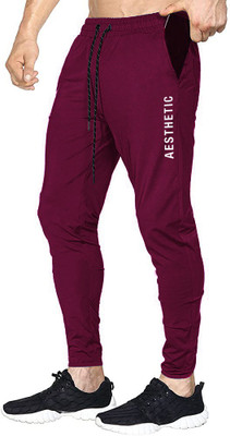 AVOLT Solid Men Maroon Track Pants