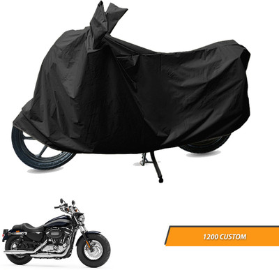 Electronic Buzzzz Two Wheeler Cover for Harley Davidson(1200 Custom, Black)