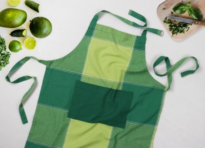 Peperhomia Cotton Home Use Apron - Free Size(Green, Single Piece)