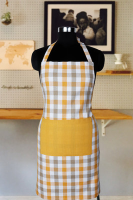 Peperhomia Cotton Home Use Apron - Free Size(Yellow, Beige, Single Piece)
