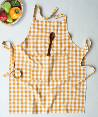 Peperhomia Cotton Home Use Apron - Free Size(Yellow, Single Piece)