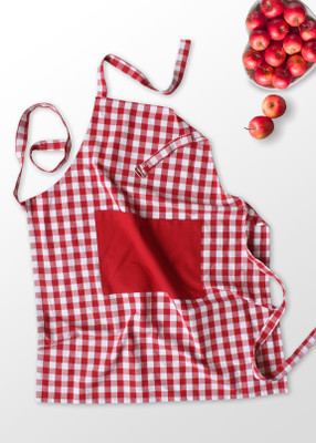Peperhomia Cotton Home Use Apron - Free Size(Red, Single Piece)