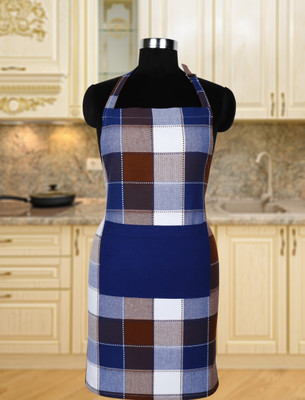 Peperhomia Cotton Home Use Apron - Free Size(Blue, Single Piece)