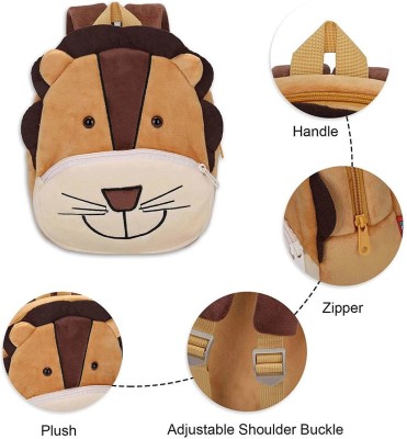Zoi kids Lion Plush Bag For Cute Kids 2-6 Years Plush Bag  - 15 cm(Brown)