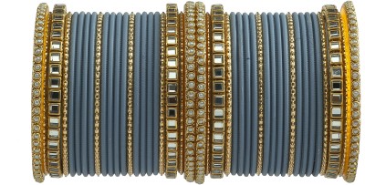 Amika Alloy Beads, Zircon Gold-plated Bangle Set(Pack of 44)