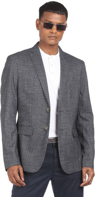 ARROW Checkered Single Breasted Formal Men Blazer(Grey)