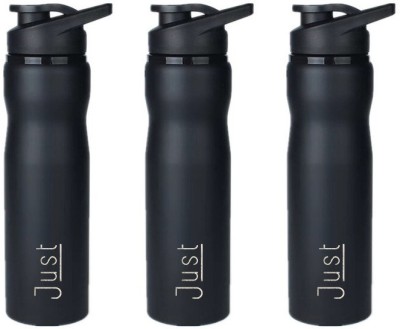 JustProducts Pack of 3 Stainless Steel Arch Sipper | Fridge Bottle for Gym, School, Office 750 ml Bottle(Pack of 3, Black, Steel)