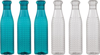 AVAIKSA Premium Quality Fridge Water Bottles Set Of 6 For Gym, Office, Home ( Multi ) 1000 ml Bottle(Pack of 6, Multicolor, PET)