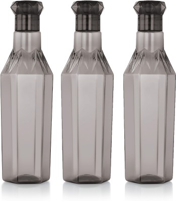 N H Enterprise Premium Quality Fridge Water Bottle Set Of 3 For Gym, Office, Home ( Black ) 1000 ml Bottle(Pack of 3, Black, Plastic)