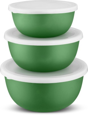 Flipkart SmartBuy Stainless Steel Serving Bowl Flora Microwave(Pack of 3, Green)