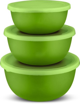 Flipkart SmartBuy Stainless Steel Serving Bowl Flora Microwave(Pack of 3, Green)