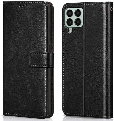 WOW Imagine Flip Cover for Samsung Galaxy M53 5G (Flexible | Leather Finish | Card Pockets Wallet & Stand |(Black, Magnetic Case, Pack of: 1)