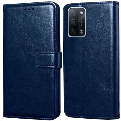 Spicesun Flip Cover for OPPO A53s 5G(Blue, Dual Protection, Pack of: 1)