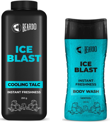 BEARDO Ice Blast Combo ( Ice Blast Body Wash 200ml and Ice Blast Cooling Talc 250g )