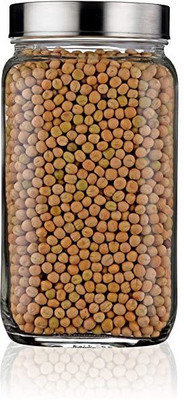 CROCO JAR Glass Grocery Container  - 1.8 L(Pack of 3, Clear)