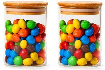 TINSUHG Glass Tea Coffee & Sugar Container  - 270 ml(Pack of 2, Clear)