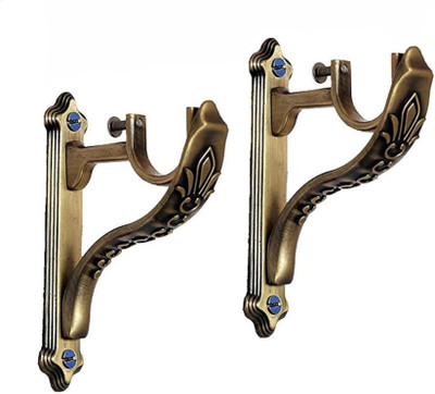 Walker's Decor Gold Curtain Hooks, Curtain Knobs, Rod Rail Bracket Metal(Pack of 2)