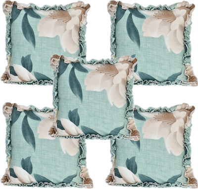LTF Polycotton Cushions Cover(40 cm*40 cm, Pack of 5, Green)