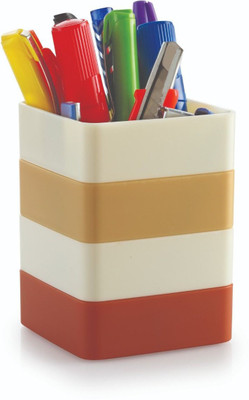 Bekner 1 Compartments plastic Vento Multipurpose Pen stand(Multicolor)