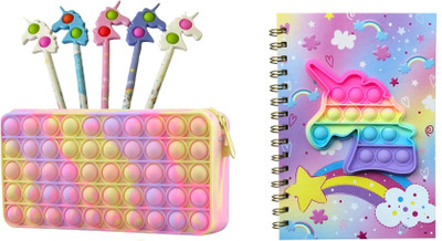 FATFISH Kids A5 Diary double 80 Pages(Multicolor, Pack of 7)