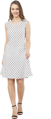 RC CLOTHING Women Blouson White Above Knee/Mid Thigh Length Dress