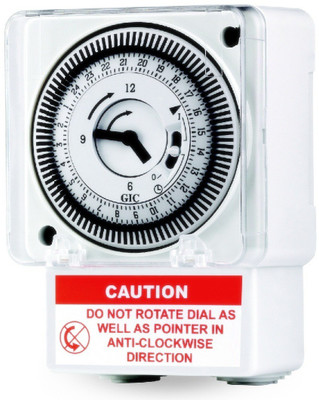 GoodsBazaar 240 Volt AC Daily Timer Switch Quartz Analog Time Switch Base/DIN Mounting GIC Programmable Electronic Timer Switch(White)
