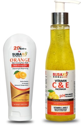 Subaxo Herbal Orange  120 ml And Herbal Vitamin C & E  200 ml Face Wash(320 ml)