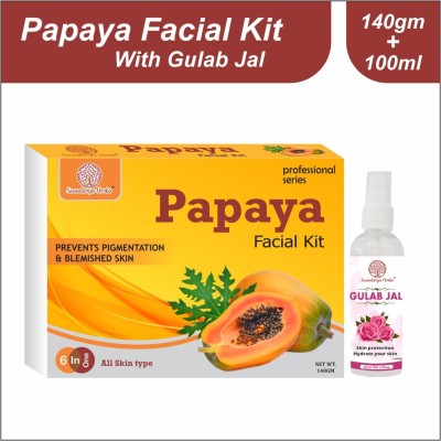 Soundarya Herbs Papaya Facial Kit With Gulab jal(240 ml)