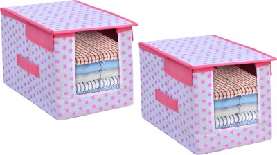 SH NASIMA 2 Premium Shirt Stacker Closet Storage Organizer Box Attached Lid and handle P0012(Pink)