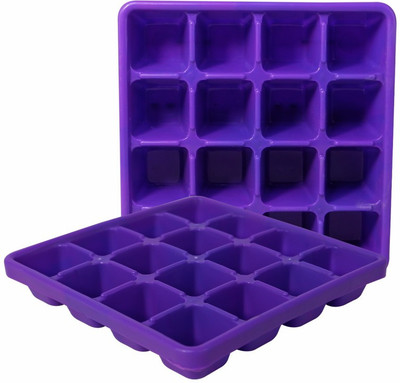 Morvi Purple Plastic Ice Cube Tray(Pack of2)