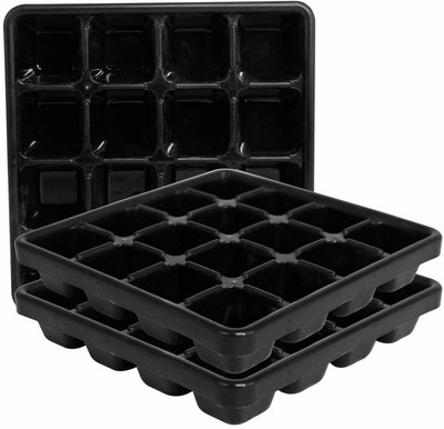 Morvi Black Plastic Ice Cube Tray(Pack of3)