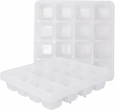 Morvi Clear Plastic Ice Cube Tray(Pack of2)