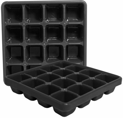 Wonder Plastic Grey Plastic Ice Cube Tray(Pack of2)