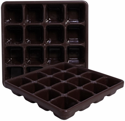 Morvi Brown Plastic Ice Cube Tray(Pack of2)