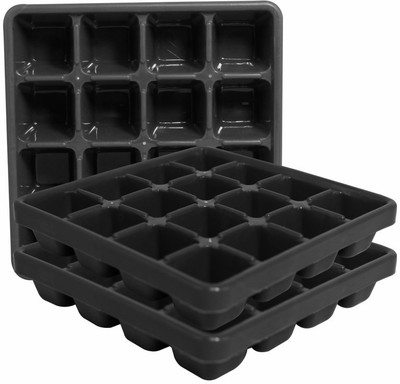 Morvi Wonder Plastic 160 Ice Tray Set For Fridge, 3 pc Ice Tray 16 Cubes, Grey Color Grey Plastic Ice Cube Tray(Pack of3)