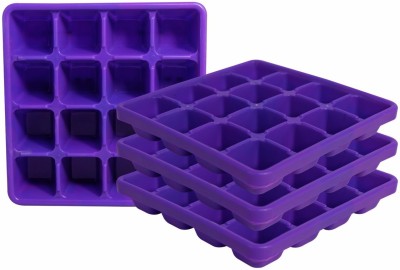 Wonder Plastic 160 Ice Tray Set For Fridge, 4 pc Ice Tray 16 Cubes, Violet Color Purple Plastic Ice Cube Tray(Pack of4)