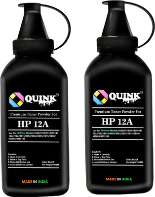 QUINK QUINK REFILL TONER POWDER 100GM FOR HP 12A Q2612A TONER CARTRIDGE Black - Twin Pack Ink Toner Powder